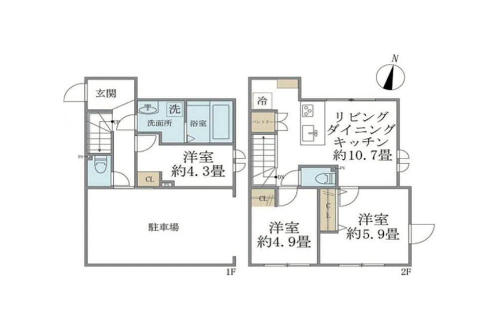 S1号室の間取図