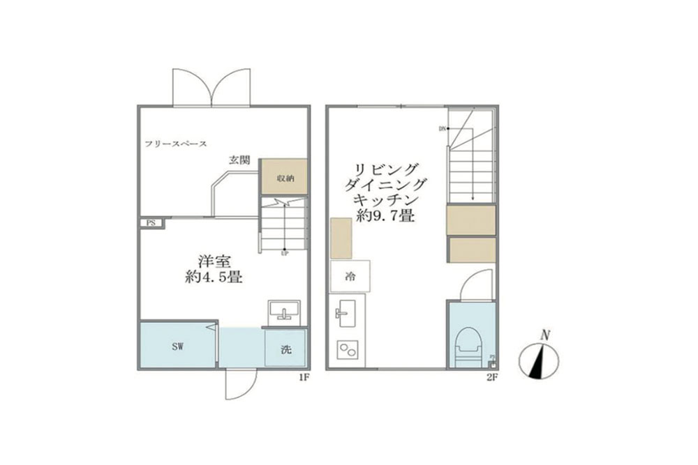 S2号室の間取図